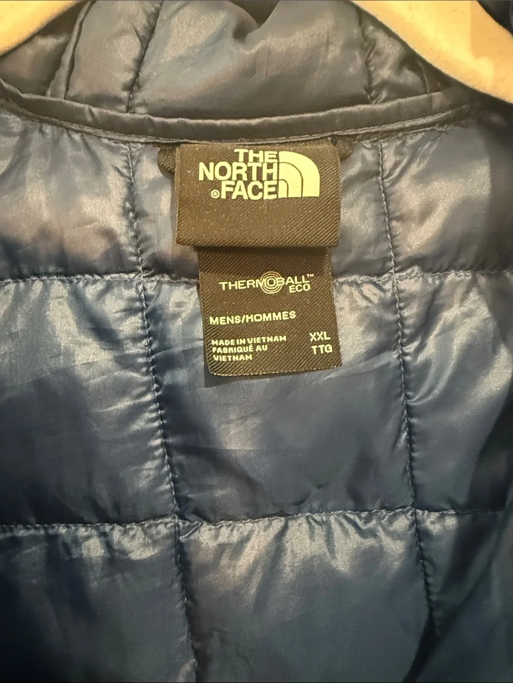 The North Face Men’s Navy Blue Quilted Hooded Jacket